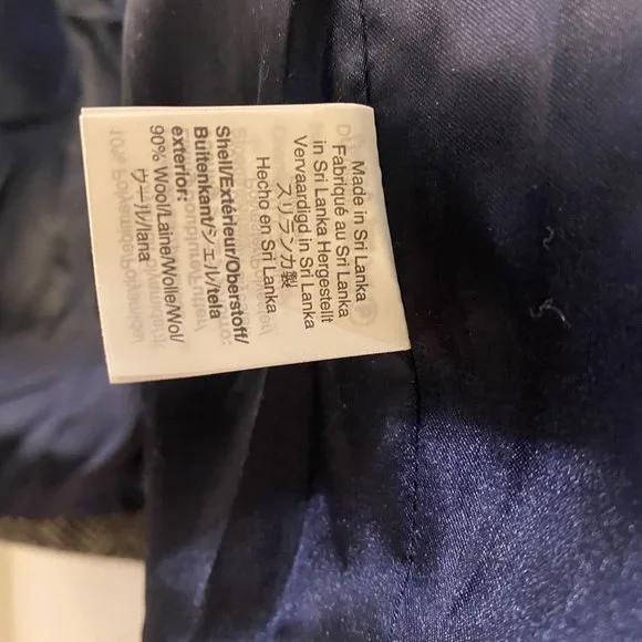 NEW J. CREW 00P 00 Petite Navy Donegal Topcoat In English Herringbone Wool - Picture 9 of 12